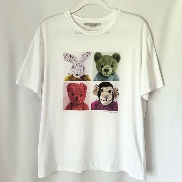 Stella McCartney 4-Square Stuffed Animal Crewneck Cotton T-Shirt Size 44 IT 8 US - Picture 10 of 16
